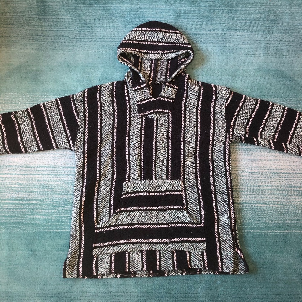 Navy/Light Teal Rasta Hippie Hoodie